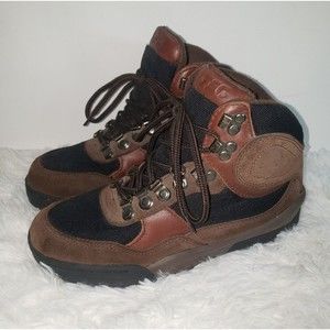 Turntec Men's Sz 6 Women’s Sz 8 Hiking Shoes Brown & Black Boots Lace Up Outdoor